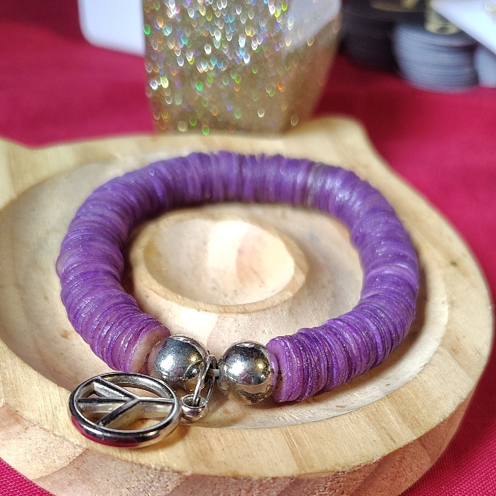 Purple Peace Charm Bracelet